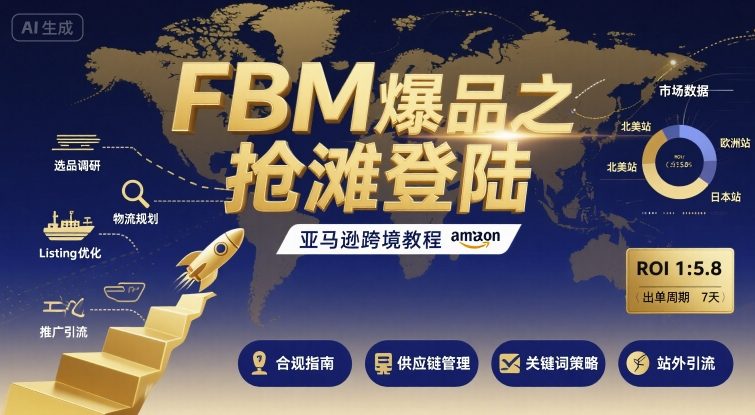 FBM爆品之抢滩登陆-亚马逊跨境教程-聚合资源