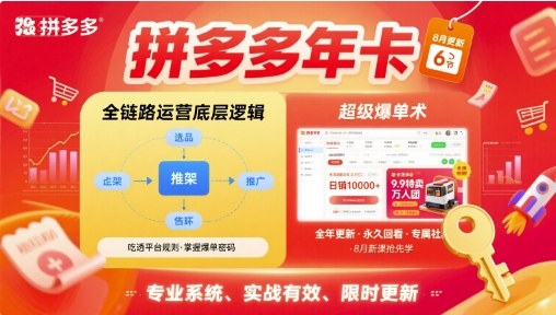 拼多多年卡,拼多多全链路运营底层逻辑,超级爆单术【更新10月】-聚合资源