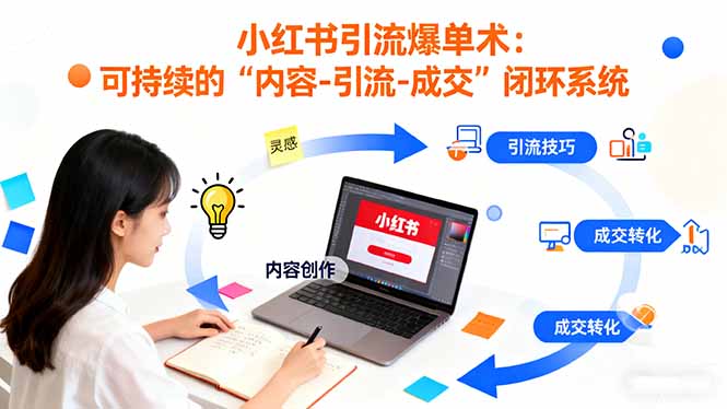 小红书引流爆单术:构建一套低成本 可持续的“内容-引流-成交”闭环系统-聚合资源