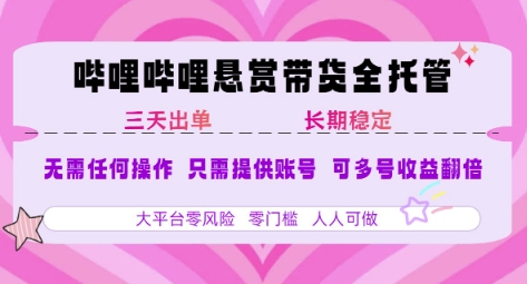 2025年B站风口带货项目 仅需提供账号 全程托管 轻松月入1w+-聚合资源