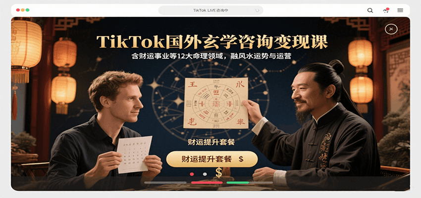 TikTok国外玄学咨询变现课，含财运事业等12大命理领域，融风水运势与运营-聚合资源