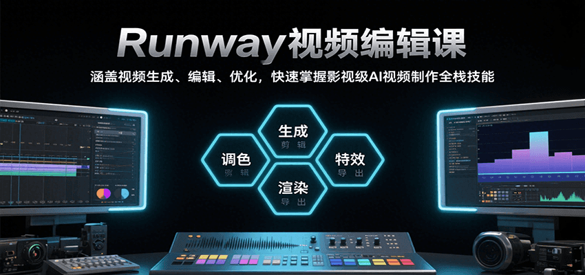 Runway视频编辑课，涵盖视频生成、编辑、优化，快速掌握影视级AI视频制作全栈技能-聚合资源
