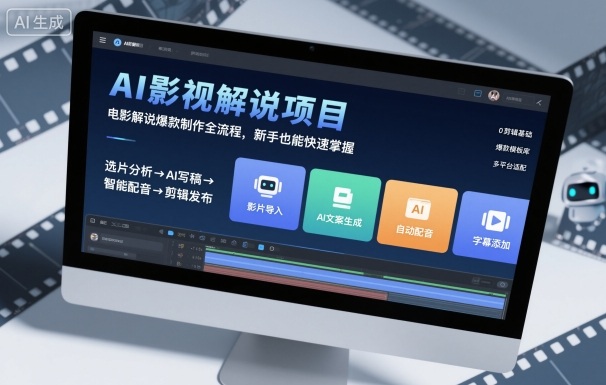 AI影视解说项目，电影解说爆款制作全流程，新手也能快速掌握-聚合资源