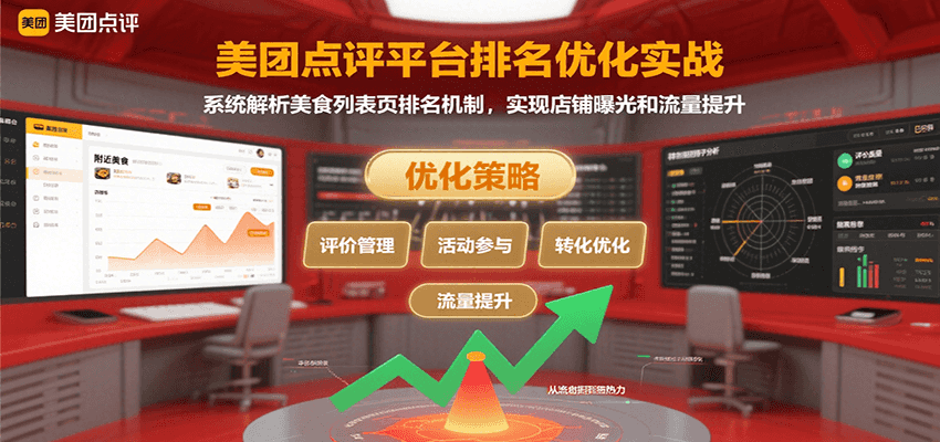 美团点评平台排名优化实战，系统解析美食列表页排名机制，实现店铺曝光和流量提升-聚合资源