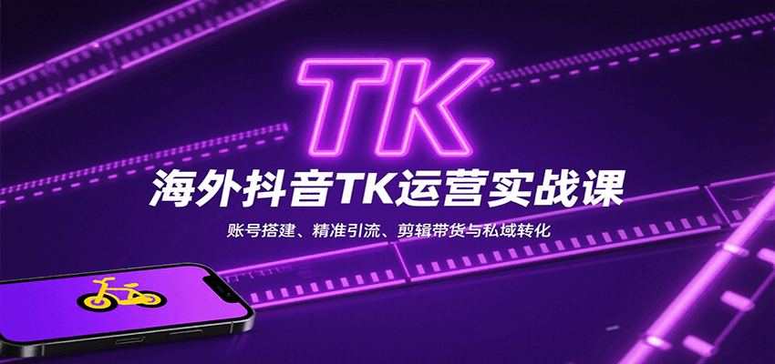 海外抖音TK运营实战课：账号搭建、精准引流、剪辑带货与私域转化-聚合资源
