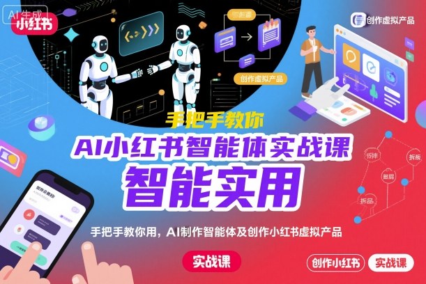 AI小红书智能体实战课，手把手教你用AI制作智能体及创作小红书虚拟产品，提效+内容商业化-聚合资源