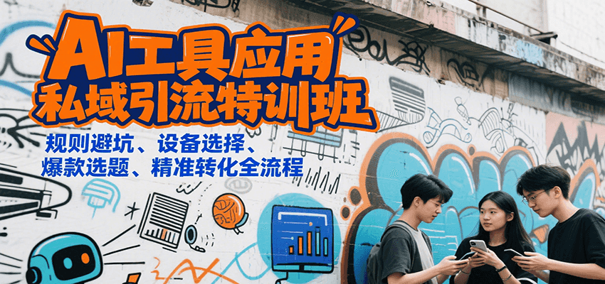 AI工具应用私域引流特训班,规则避坑、设备选择、爆款选题、精准转化全流程-聚合资源