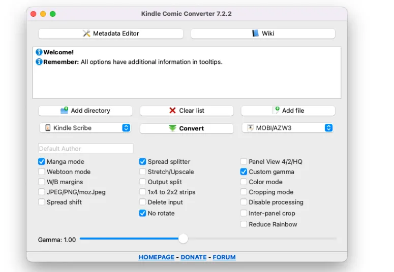 Kindle Comic Converter(开源免费漫画转电子书工具) Kindle Comic Converter(开源免费漫画转电子书工具)