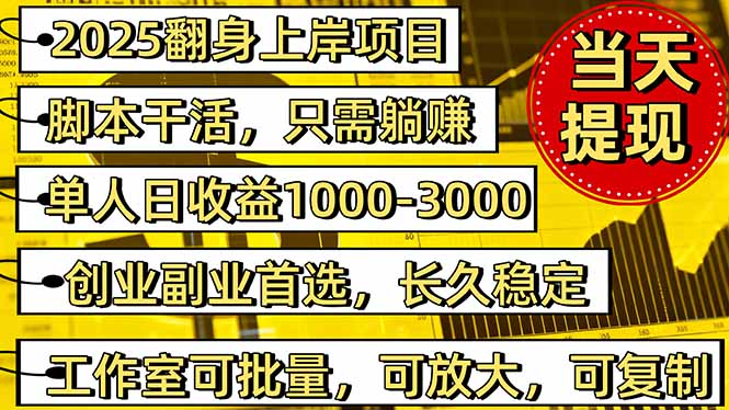 稳定八年美金掘金2.0脚本干活,只需躺赚。单人日收益1000-3000可批量、…-聚合资源