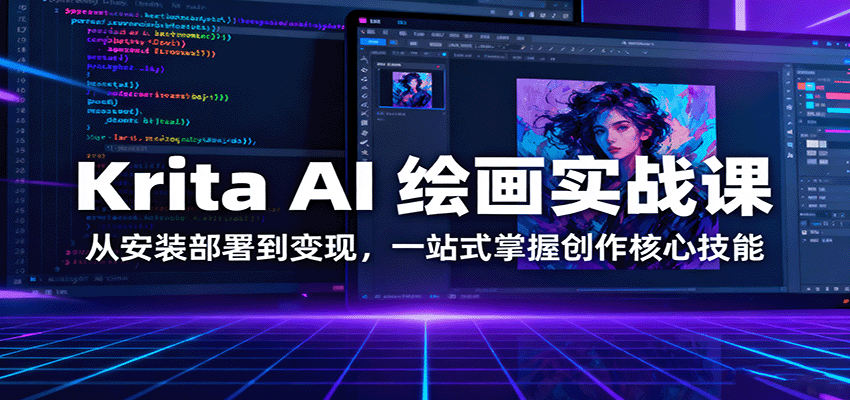 Krita AI 绘画实战课：从安装部署到变现，一站式掌握创作核心技能-聚合资源