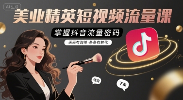 美业精英短视频流量课，掌握抖音流量密码，天天有询单，条条有转化-聚合资源