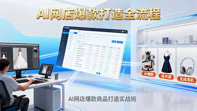 AI网店爆款商品打造实战班:AI技术实现商品图智能处理,快速搭建AI网店-聚合资源