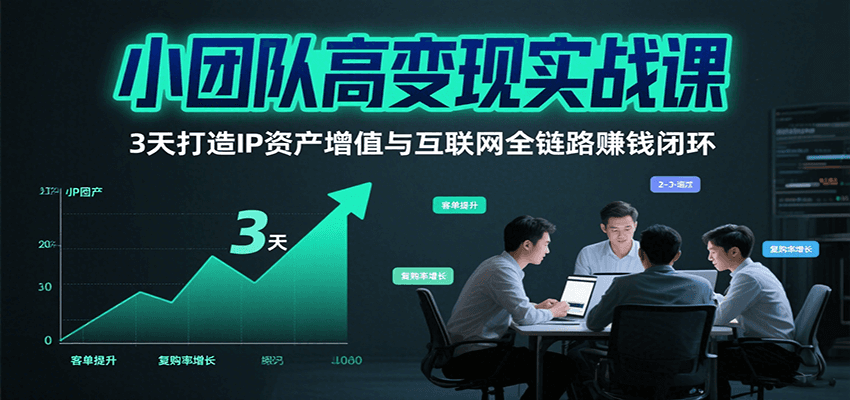 小团队高变现实战课，3天打造IP资产增值与互联网全链路赚钱闭环(第二期)-聚合资源