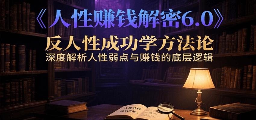 人性赚钱解密6.0，反人性成功学方法论，深度解析人性弱点与赚钱的底层逻辑-聚合资源