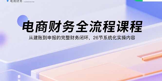 电商财务全流程课程：从建账到申报的完整财务闭环，26节系统化实操内容-聚合资源