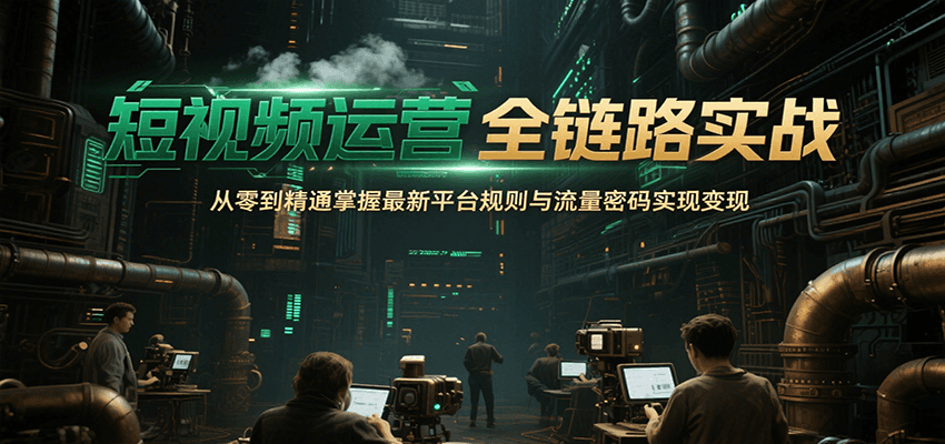 短视频运营全链路实战,从零到精通掌握最新平台规则与流量密码实现变现-聚合资源