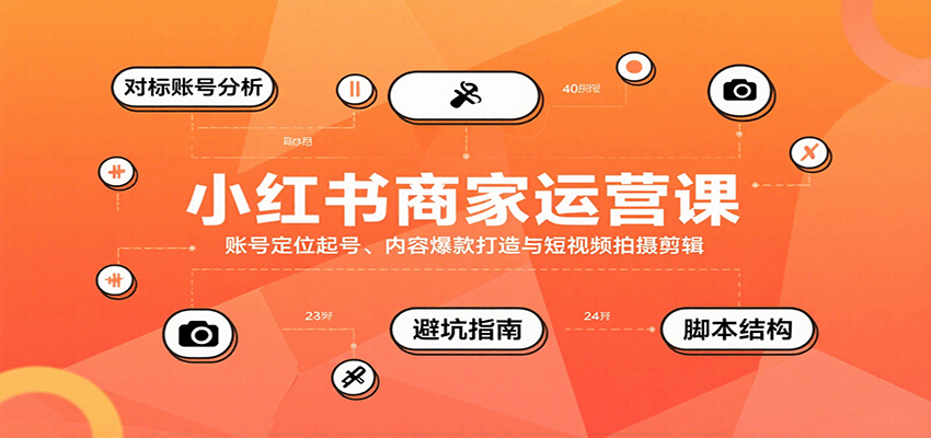 小红书商家运营课，账号定位起号、内容爆款打造与短视频拍摄剪辑-聚合资源