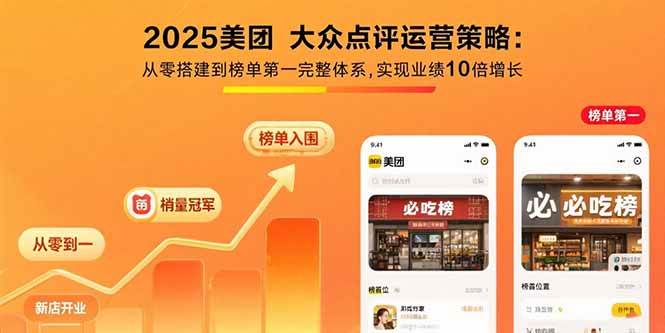 (15602期)2025美团 大众点评运营策略:从零搭建到榜单第一完整体系,实现业绩10倍增长-聚合资源