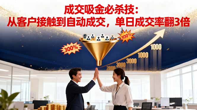 吸金成交营销必杀技:从客户接触到自动成交,单日成交率翻3倍-聚合资源