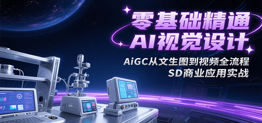 零基础精通AI视觉设计,AiGC从文生图到视频全流程,SD商业应用实战-聚合资源