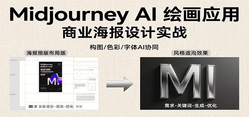 Midjourney AI绘画应用，关键词指令解析、漫画头像制作、海报设计、3D人物生成等-聚合资源