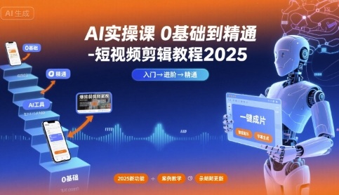 AI实操课0基础到精通-短视频剪辑教程2025-聚合资源