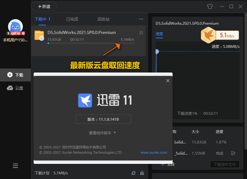 迅雷11 v12.4.1.3670绿色精简版-聚合资源