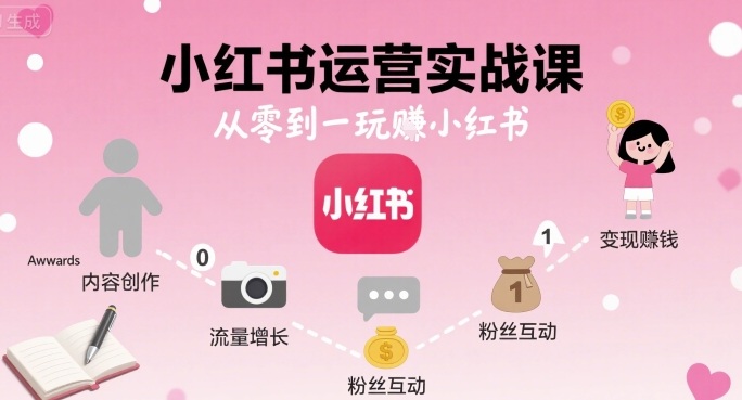 小红书运营实战课,从零到一玩賺小红书-聚合资源