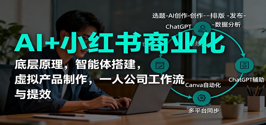 AI+小红书商业化，底层原理，智能体搭建，虚拟产品制作，一人公司工作流与提效-聚合资源