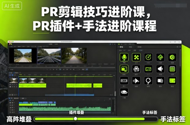 PR剪辑技巧进阶课,PR插件+手法进阶课程-聚合资源