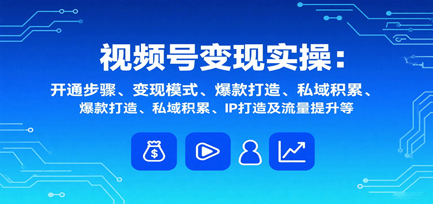 视频号变现实操,含开通步骤、变现模式、爆款打造、私域积累、IP打造及流量提升等-聚合资源