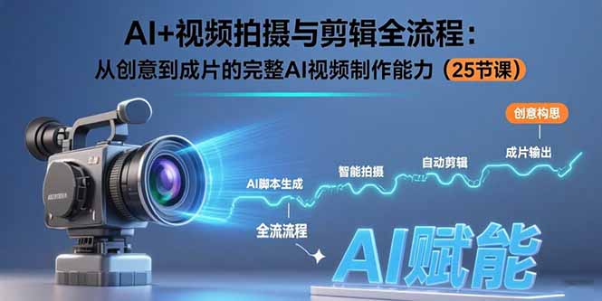 AI+视频拍摄与剪辑全流程:从创意到成片的完整AI视频制作能力(25节课-聚合资源