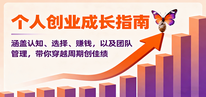 个人创业成长指南：涵盖认知、选择、赚钱，以及团队管理，带你穿越周期创佳绩-聚合资源