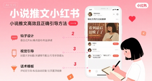 小说推文小红书高转化引导方法实操课,小说推文高效且正确引导方法-聚合资源