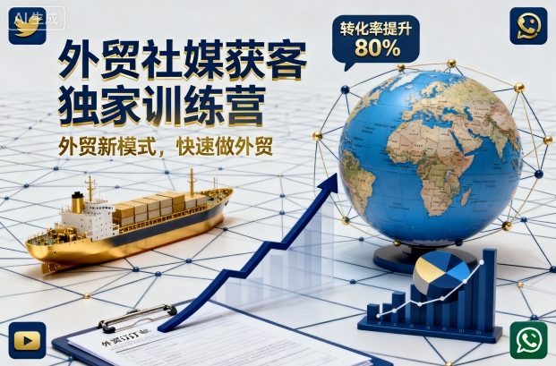 外贸社媒获客独家训练营,外贸新模式,快速做外贸-聚合资源