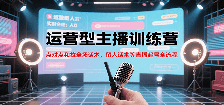 运营型主播训练营，点对点和拉全场话术，留人话术等直播起号全流程(更新8月)-聚合资源