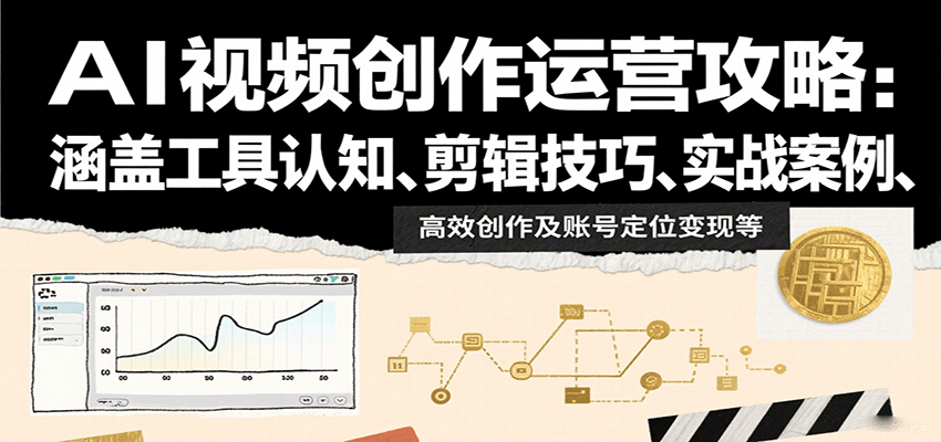 AI视频创作运营攻略：涵盖工具认知、剪辑技巧、实战案例、高效创作及账号定位变现等-聚合资源