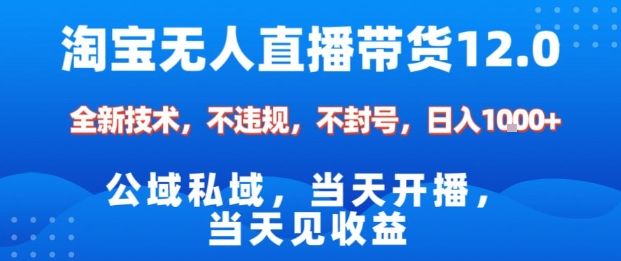 淘宝无人直播12.0，公域私域技术，不封号，不违规布局双十一流量风口，日入1k(独家技术)【揭秘】-聚合资源