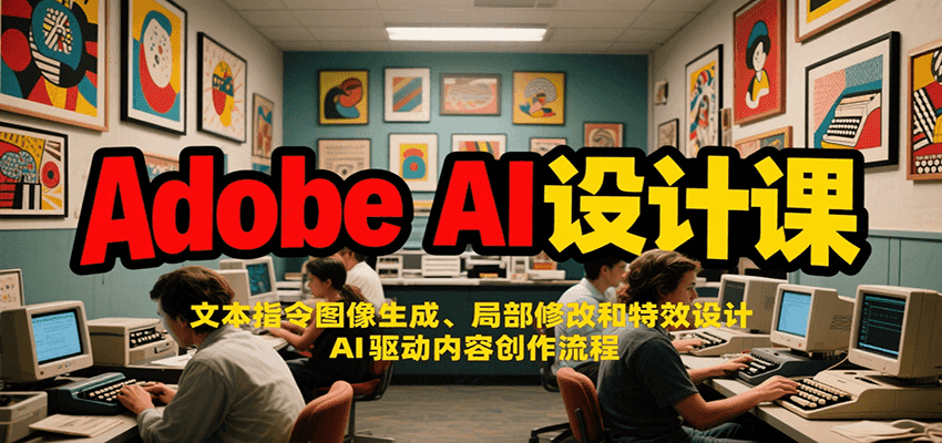 Adobe AI设计课：文本指令图像生成、局部修改和特效设计，AI驱动内容创作流程-聚合资源
