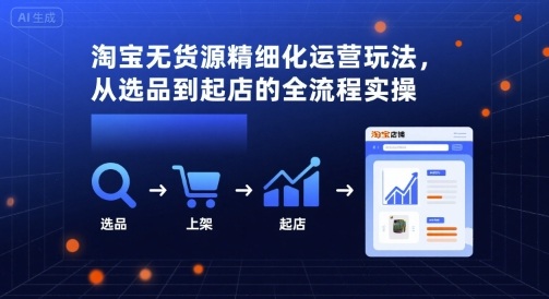 淘宝无货源精细化运营玩法，从选品到起店的全流程实操-聚合资源