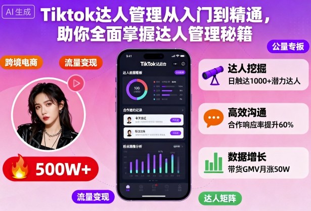 Tiktok达人管理从入门到精通,助你全面掌握达人管理秘籍-聚合资源