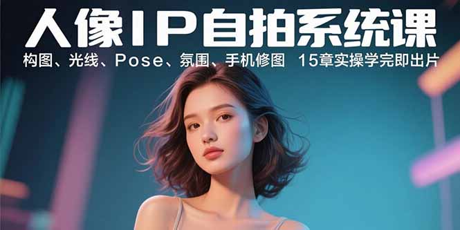 人像IP自拍系统课:构图、光线、Pose、氛围、手机修图 15章实操学完即出片-聚合资源