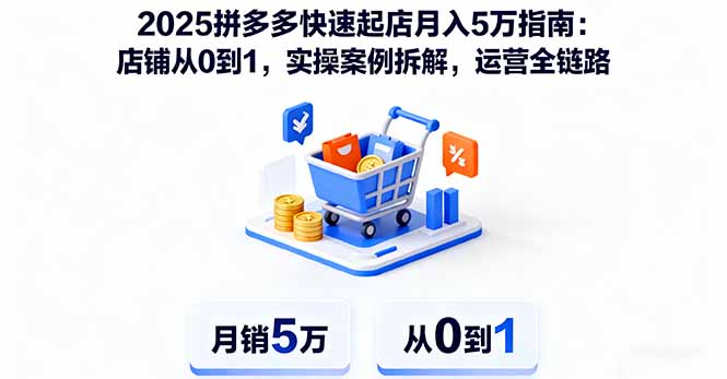 2025拼多多快速起店月入5万指南：店铺从0到1，实操案例拆解，运营全链路-聚合资源
